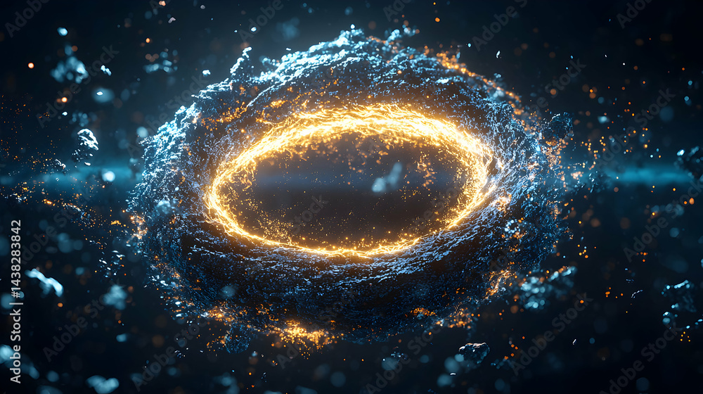 Poster abstract depiction of a cosmic event. perfect for sci-fi concepts background art or use as a visuall