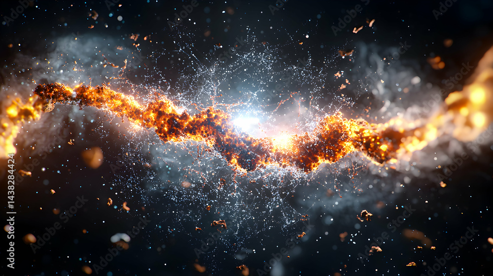 Poster abstract cosmic explosion or energy flow. it can be used as a background for science fiction concept