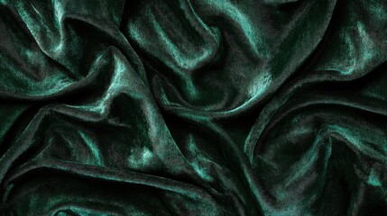 Deep teal velvet fabric draped in dramatic folds.