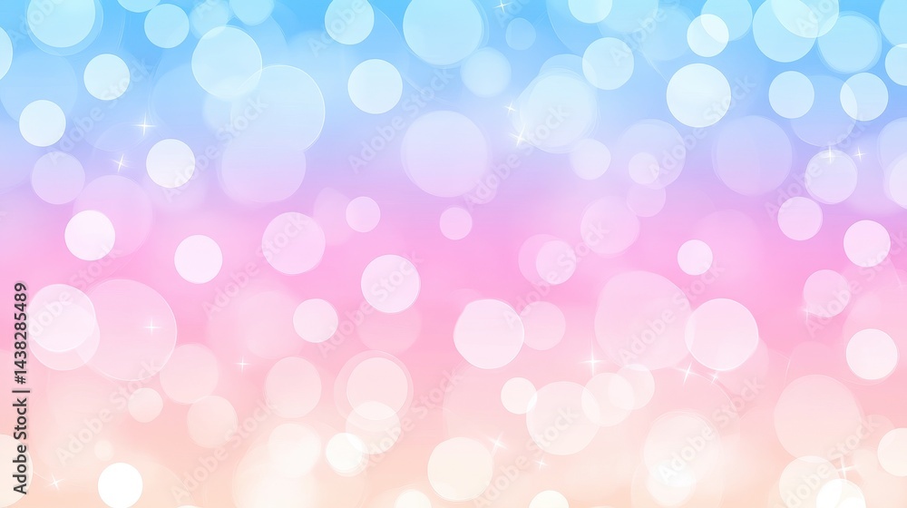 Poster pastel colored background with circular bokeh.