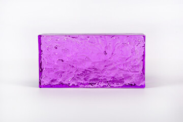 Glass blocks material for creating glass walls isolated on white background