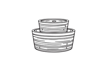 Steamer basket set line art