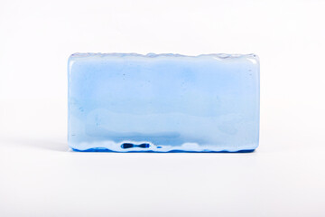 Glass blocks material for creating glass walls isolated on white background