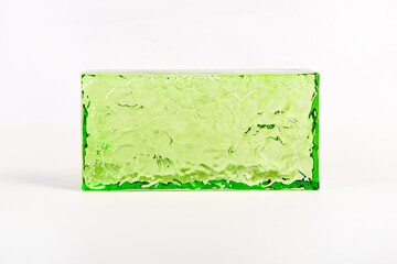 Glass blocks material for creating glass walls isolated on white background