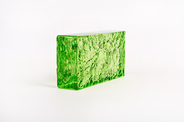 Glass blocks material for creating glass walls isolated on white background