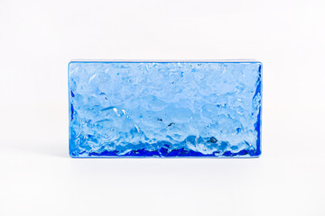 Glass blocks material for creating glass walls isolated on white background