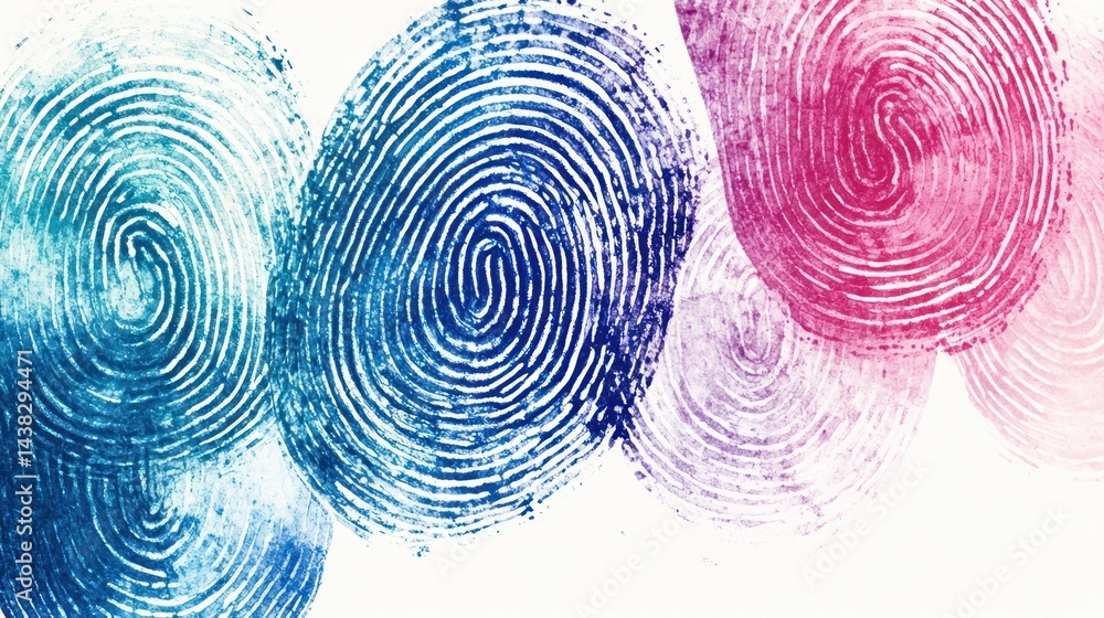 Aufkleber abstract fingerprint pattern with overlapping transparent designs on white background.