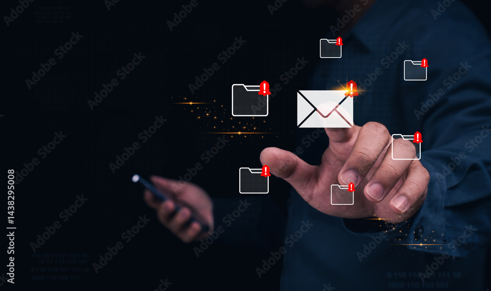 Poster email notification interaction digital workspace modern technology user engagement insights