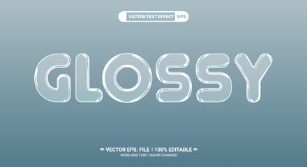Glossy style 3D editable text effect Template