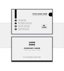 modern white & black color business card design with editable vector template
