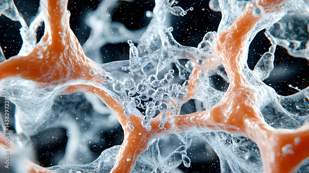 Poster abstract macro image showing intricate cellular structures. ideal for science education or medical v