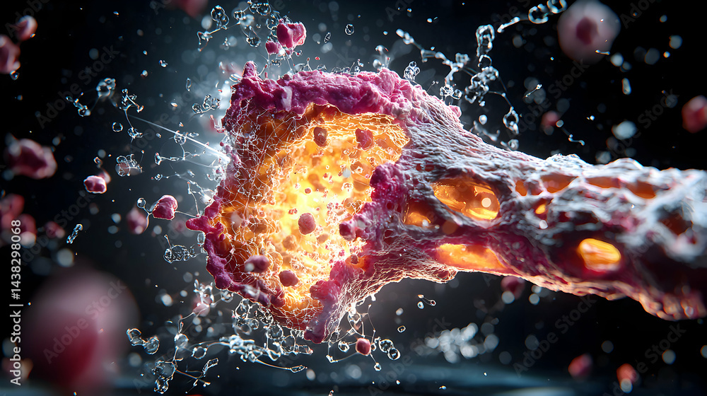 Poster an artistic depiction of a biological structure. could be used for scientific presentations or educa