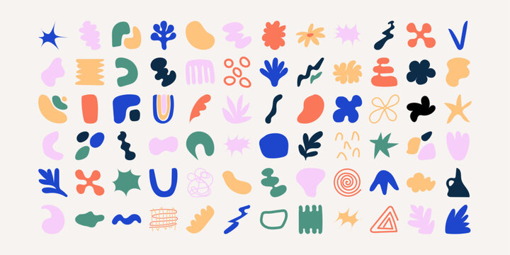 Colourful Organic Shapes Collection 72 -  shapes/ Funky Contemporary Graphic Shapes.