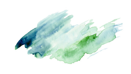 Green Water color splash on isolated Background 