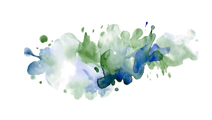 Green Water color splash on isolated Background 