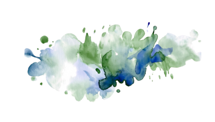 Green Water color splash on isolated Background 