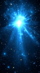 Celestial Burst Radiant Light Amidst Starry Cosmos