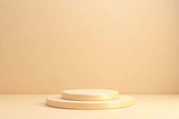A white pedestal with two round bases