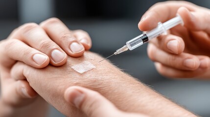 Injection administered on arm