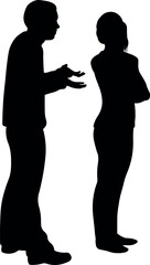 Silhouette of a Couple in Heated Argument