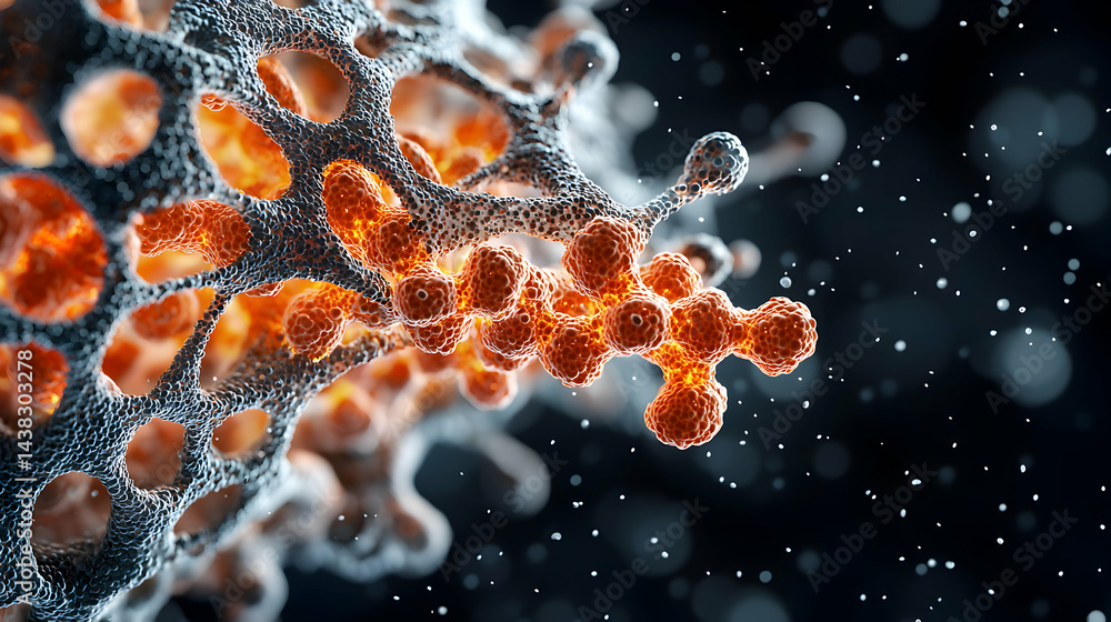 Poster this image shows a close-up of a biological structure with intricate details. it could be used for e