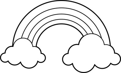 Rainbow icon drawing doodle vector