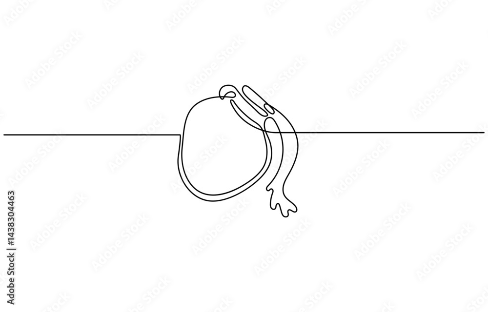 Aufkleber continuous one line drawing of water pitcher glass. water jug in single line draw vector illustratio