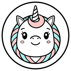 vector illustration of Unicorn head vector