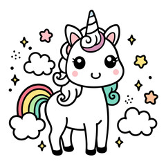 chibi-style unicorn with a cute, oversiz