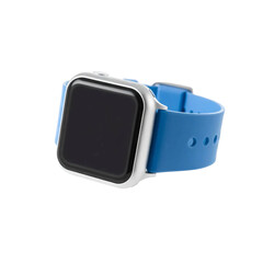 Fototapeta premium Blank blue strap smart watch isolated on transparent background