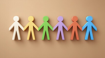 Colorful paper chain figures casting shadows community art project playful environment creative expression