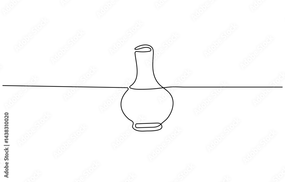 Poster continuous one line drawing of water pitcher glass. water jug in single line draw vector illustratio