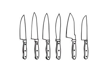 Utility knife set line art
