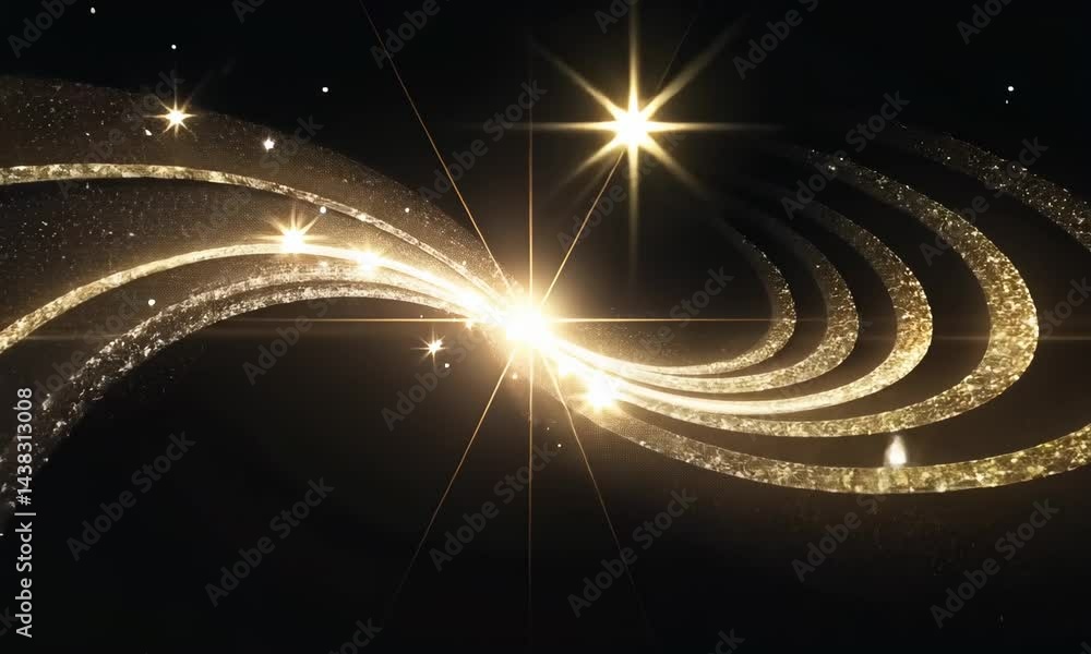 Aufkleber dark coloured background glowing particles, stars and sparkling flow, abstract background with spark