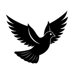 Obraz premium Flying Dove Silhouette vector illustration