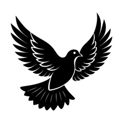 Obraz premium Flying Dove Silhouette vector illustration
