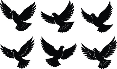 Flying Dove Silhouette vector illustration