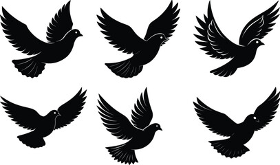 Flying Dove Silhouette vector illustration