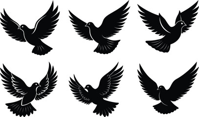 Flying Dove Silhouette vector illustration