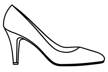 High Heel Shoe Line Art vector illustration