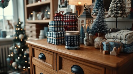 Cozy Christmas decor, gifts & candle