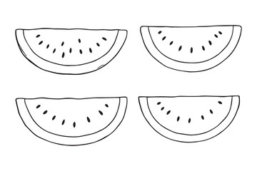 Watermelon set line art