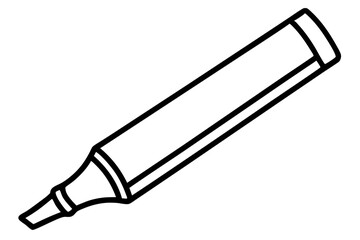 Highlighter Chisel Tip Line Art vector illustration