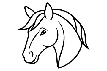 Horse Head Line Art vector illustration