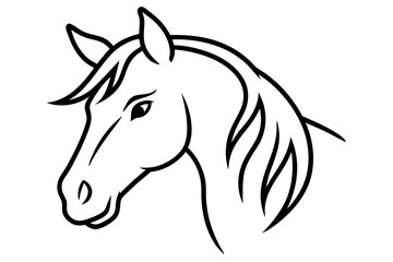Horse Head Line Art vector illustration