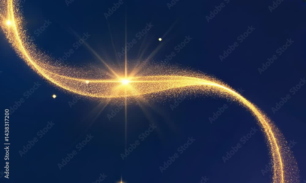 Aufkleber dark coloured background glowing particles, stars and sparkling flow, abstract background with spark
