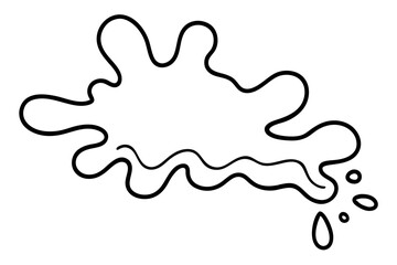 Ink Spill Blob Line Art vector illustration