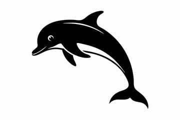 Jumping Dolphin Silhouette vector illustration