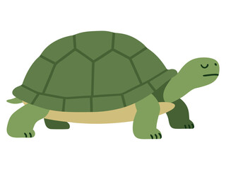 Minimal Vector Illustration of a Green Turtle in Relaxed Pose for Eco-Friendly Themes