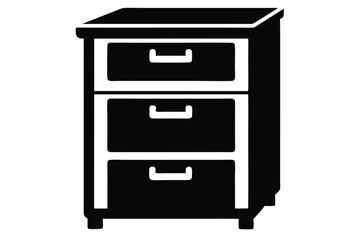 Metal File Cabinet Silhouette vector illustration